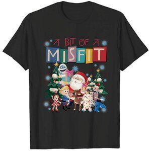 Misfit Christmas T-Shirt Rudolph The Red Nosed Reindeer Funny Holiday Graphic 79